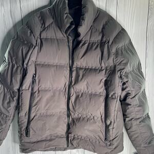 Fit Space Mens Down Filled Gray Puffer Jacket XXL